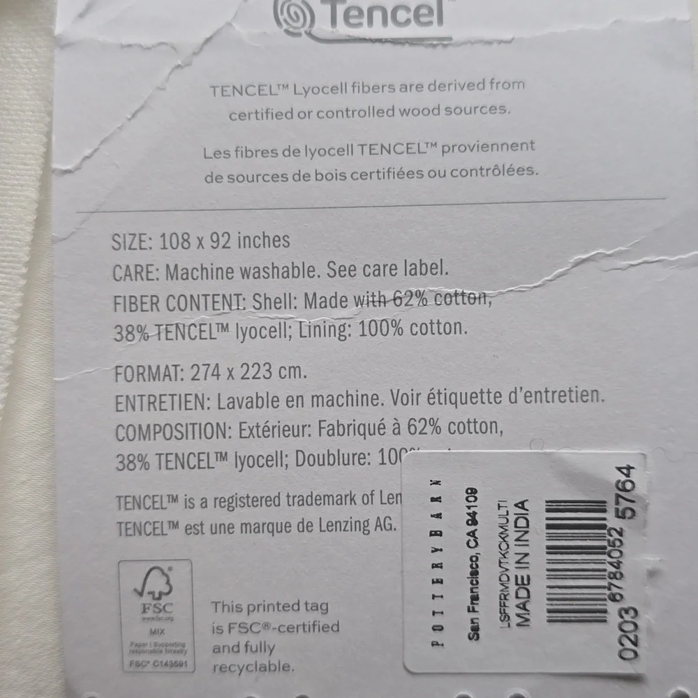 LoveShackFancy White Embellished Rosette Duvet Cover,King/Cal. King, Retail $329